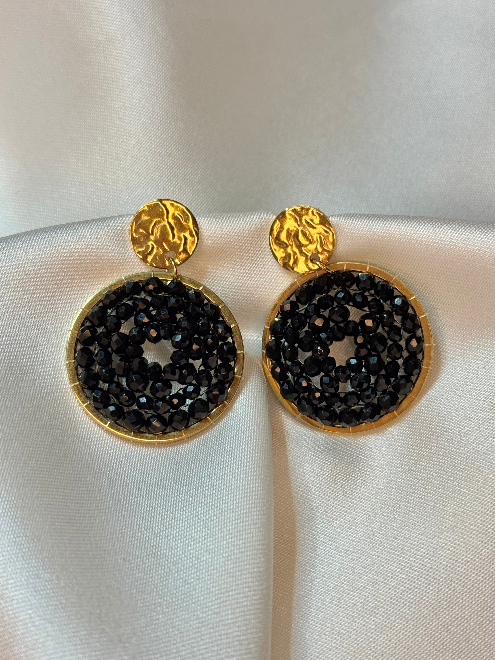 Boucles d’oreilles déesse Nyx bijou acier inoxydable fait main