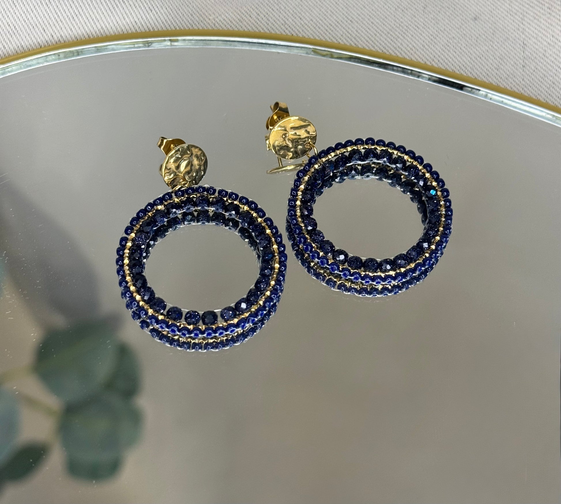 Boucles d’oreilles déesse Gaia bijou acier inoxydable fait main