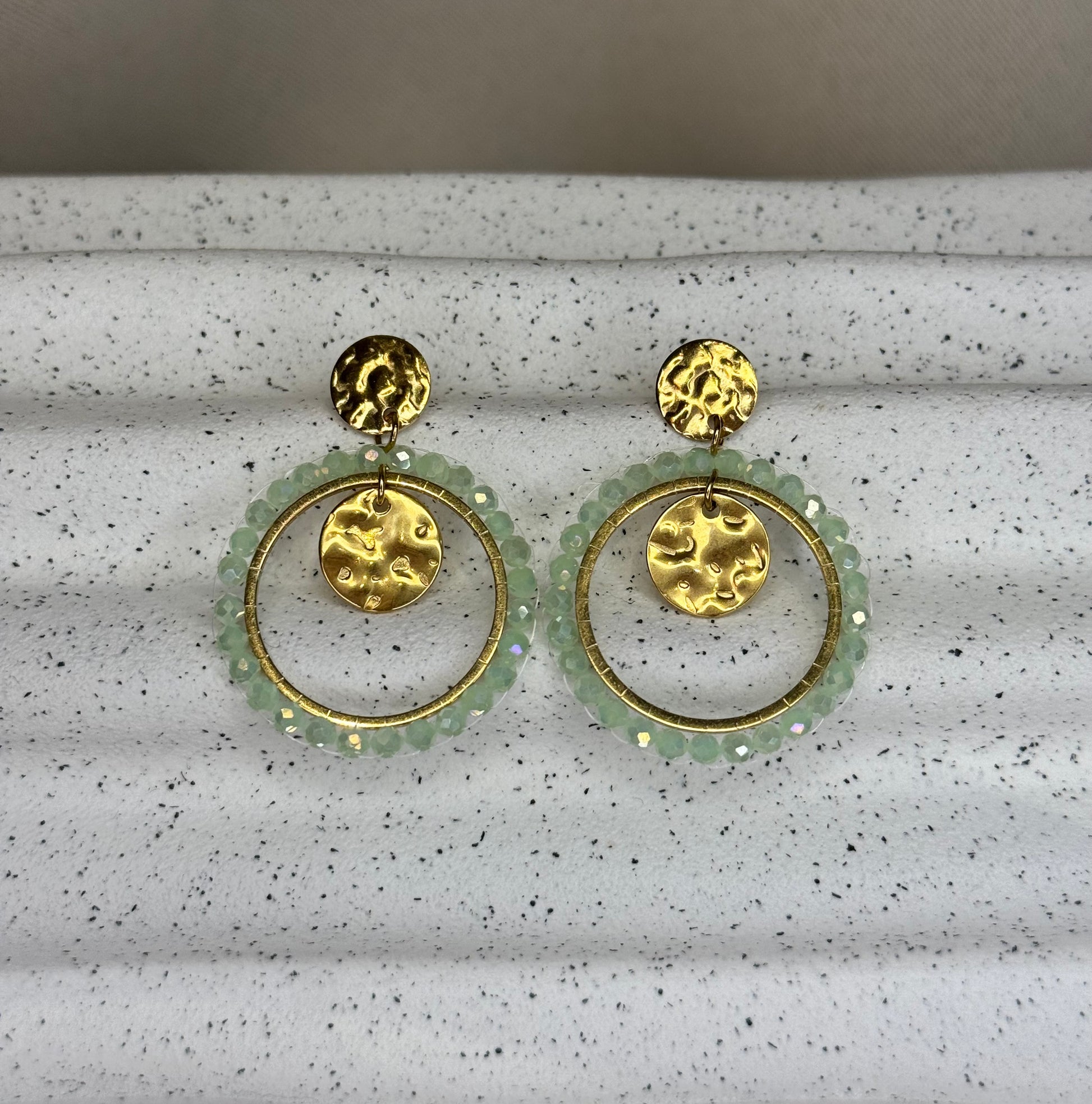 Boucles d’oreilles déesse Gaia bijou acier inoxydable fait main