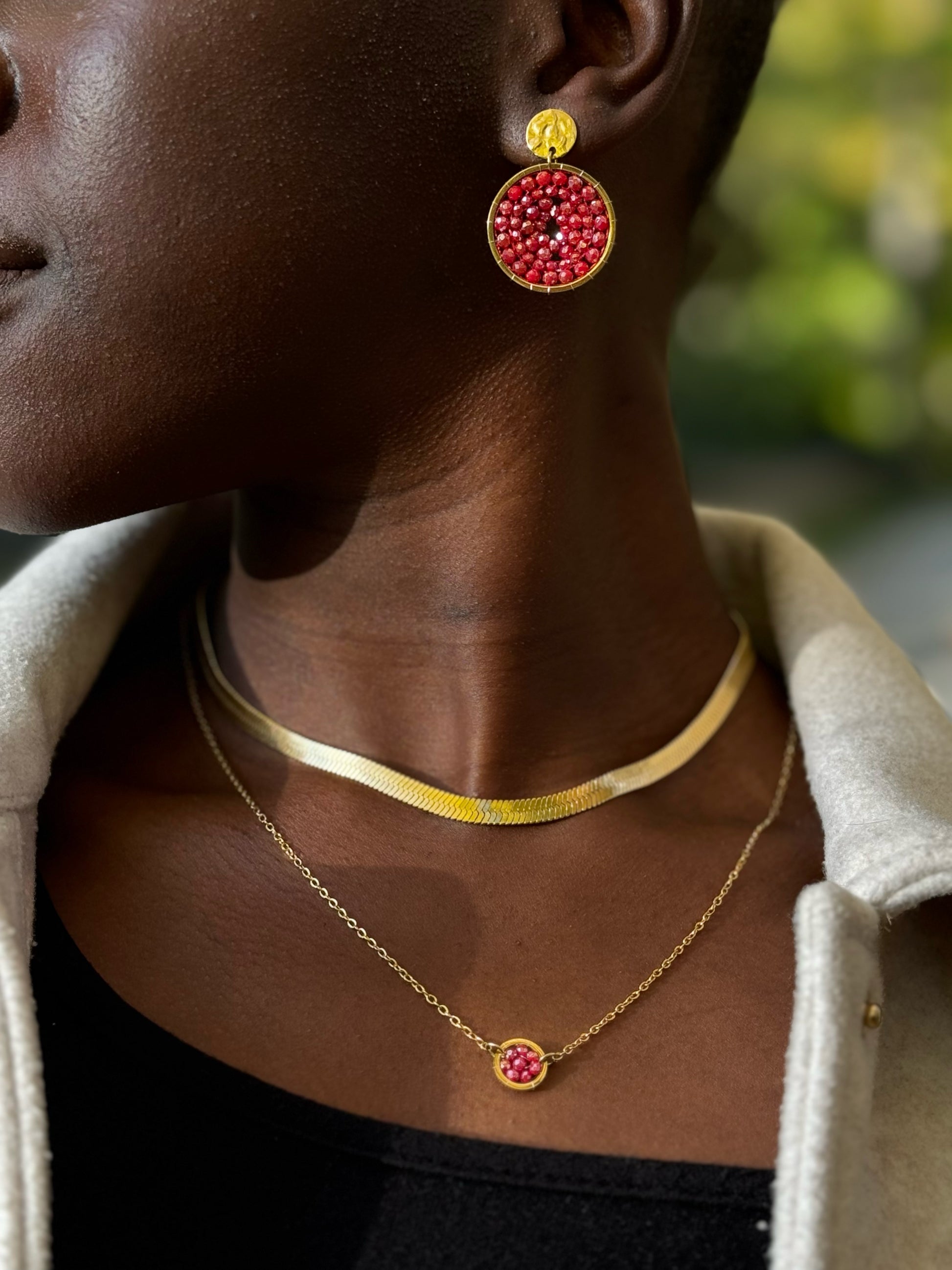 Collier déesse Nyx bijou acier inoxydable fait main